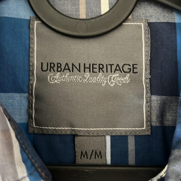 Urban Heritage Blue and Black plaid Casual Button Down Shirt - Picture 3 of 4